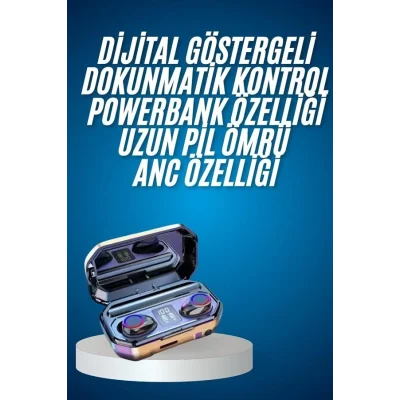  Yeni Nesil Bluetooth Kulaklık Uzun Pil Ömrü El Fenerli Dijital Şarj Göstergeli