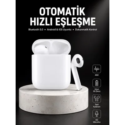 BUĞZ Yeni Nesil Dokunmatik Kontrol Çağrı Cevaplayabilen Kablosuz Bluetooth Kulaklık