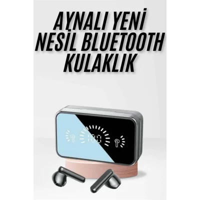 BUĞZ Yeni Nesil Kablosuz Kulaklık Aynalı Powerbank Özellikli Bluetooth Bağlantılı Dijital Göstergeli - BUĞZ
