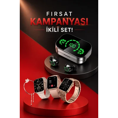 BUĞZ Yeni Nesil Kaliteli Akıllı Saat ve Kablosuz Bluetooth Kulaklık Yüksek Ses Kaliteli