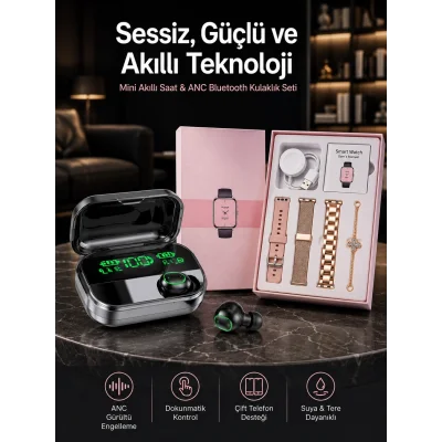 BUĞZ Yeni Nesil Kaliteli Akıllı Saat ve Kablosuz Bluetooth Kulaklık Yüksek Ses Kaliteli Yeni Nesil