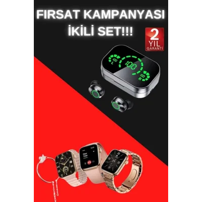 BUĞZ Yeni Nesil Kaliteli Akıllı Saat ve Kablosuz Bluetooth Kulaklık Yüksek Ses Kaliteli Yeni Nesil - BUĞZ