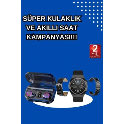 BUĞZ Yeni Nesil Kampanyası Bluetooth Bağlantılı Akıllı Saat ve Kablosuz Kulaklık Dijital Göstergeli - BUĞZ