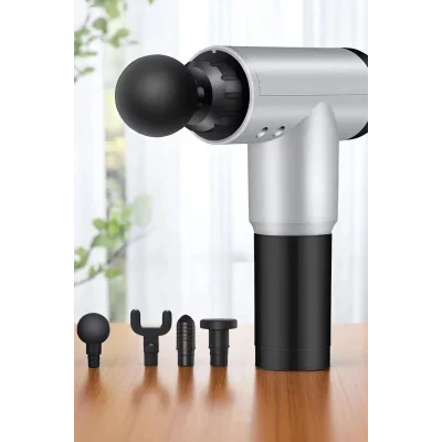 BUĞZ Yeni Nesil Masaj Tabancası 4 Başlıklı Sporcu Şarjlı Kablosuz Omuz Bacak Ayak Masaj Aleti Tabancası