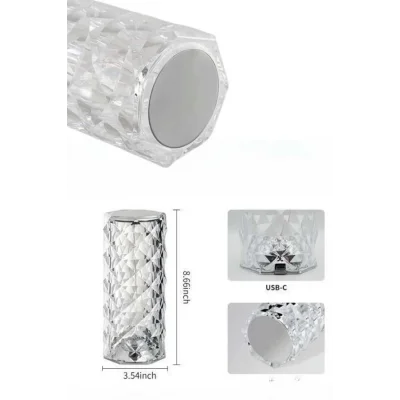  Yeni Nesil Modern Kristal Masa ve Gece Lambası Dokunmatik Renk Değiştirebilen