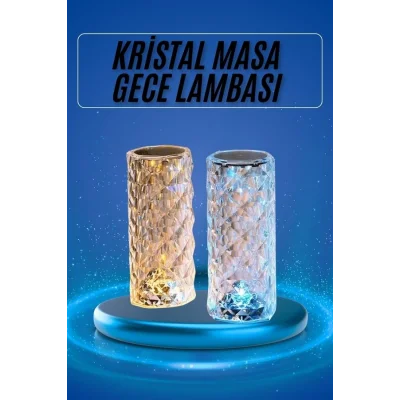 BUĞZ Yeni Nesil Modern Kristal Masa ve Gece Lambası Dokunmatik Renk Değiştirebilen - BUĞZ