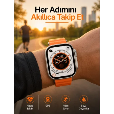 BUĞZ Yeni Nesil Ultra Akıllı Saat Adımsayar Uyku Takibi Nabız Sensörü Yeni Nesil