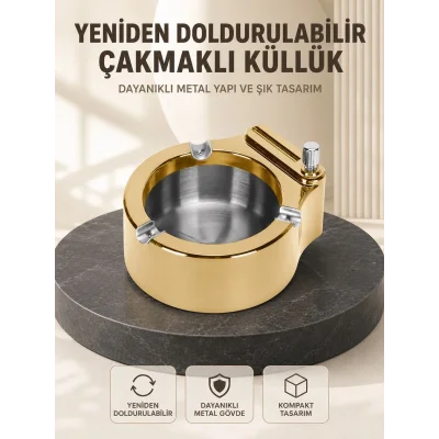 BUĞZ Yeniden Doldurulabilir Çakmaklı Küllük Dayanıklı Yapı