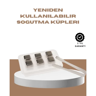  Yeniden Kullanılabilir 304 Çelik Metal Buz Küpleri 4lü Set