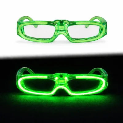 BUĞZ Yeşil LED Işıklı Parti Gözlüğü - 3 Modlu