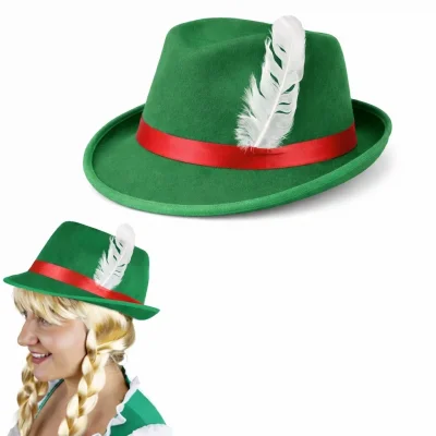 BUĞZ Yeşil Tüylü Alman Bavyera Şapkası