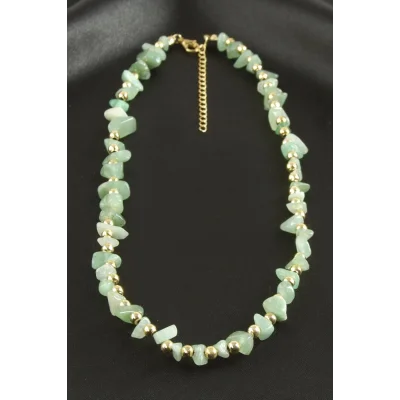 BUĞZ Yeşim Kırık Doğaltaş Kolye