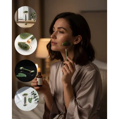 BUĞZ Yeşim Taşı Yüz Masaj Seti Şişlik Azaltıcı 2 Parça