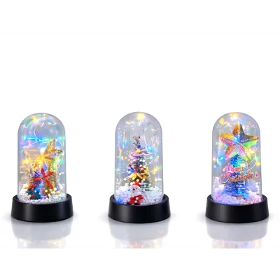 BUĞZ Yılbaşı Temalı Işıklı Dekoratif Cam Fanus - Model 10