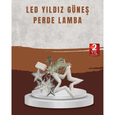 BUĞZ Yıldız Desenli Perde Tipi Peri Led 3x3 Metre Aydınlatma