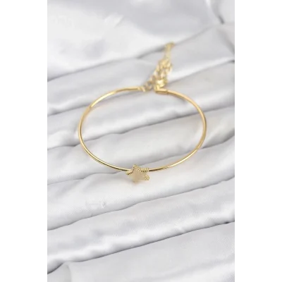 BUĞZ Yıldız Model Gold Renk Kadın Bileklik