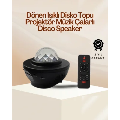BUĞZ Yıldız & Okyanus Dalga Projektörü – Bluetooth / USB Hoparlörlü