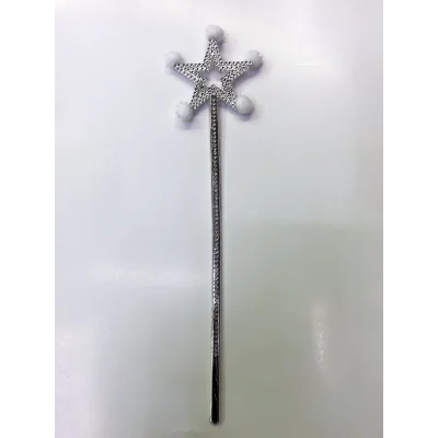 BUĞZ Yıldız Peri Asası Sihirli Değnek Beyaz Ponponlu