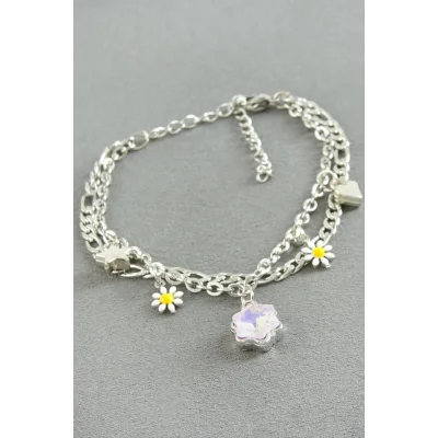 BUĞZ Yıldız Şans Mineli Çelik Bileklik