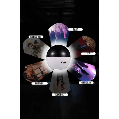 BUĞZ Yıldız Yansıtmalı Projeksiyon Gece Lambası Şarjlı Taşınabilir - BUĞZ