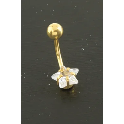 BUĞZ Yıldız Zirkon Taşlı Çelik Piercing 1 Adet