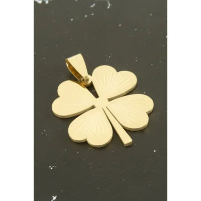 BUĞZ Yonca Çelik Kolye Ucu 3,5 cm