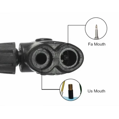 BUĞZ Yüksek Basınçlı Alüminyum Gümüş Renk Top Bisiklet Taşınabilir Hava Ayak Pompası - Lisinya