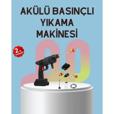 BUĞZ Yüksek Basınçlı Şarjlı Yıkama Tabancası Su Tabancası Hortumlu