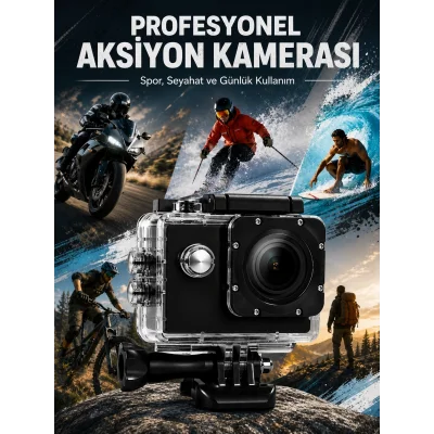 BUĞZ Yüksek Görüntü Kalitesi Sunan 1080P Full HD Aksiyon Kamerası