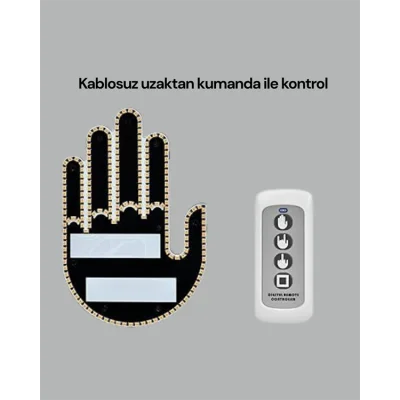 BUĞZ Yüksek Görünürlüklü Otomobil Jest Işığı – 3 Modlu LED Arka Cam Aksesuarı, Pratik ve Eğlenceli - Lisinya