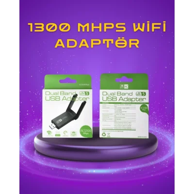  Yüksek Hızlı 1200 Mbps Çift Bant USB WiFi Adaptör – Güçlü Sinyal, Geniş Uyumluluk