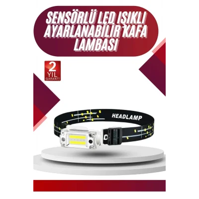 BUĞZ Yüksek Işıklı Şarjlı ve Sensörlü LED Kafa Lambası Kamp Lambası