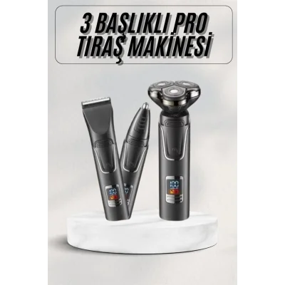 BUĞZ Yüksek Performanslı 3 Başlıklı Profesyonel Şarjlı Islak ve Kuru Kullanıma Uygun - Lisinya