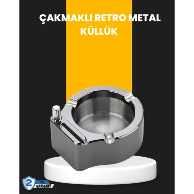 BUĞZ Yuvarlak Çakmaklı Küllük Dayanıklı Metal Yapı