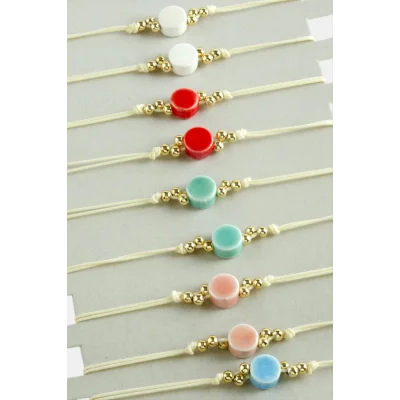  Yuvarlak Cam İp Bileklik