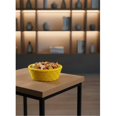 BUĞZ Yuvarlak Çerezlik Sarı Şık Tasarım ve Kompakt Boyut