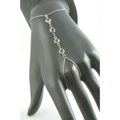 BUĞZ Yuvarlak Taşlı Lüks Çelik Şahmeran