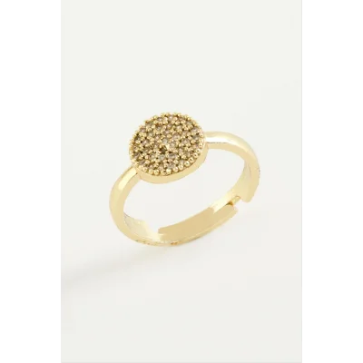 BUĞZ Yuvarlak Taşlı Metal Yüzük