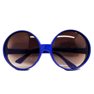 BUĞZ Yuvarlak Yeşilçam 80 li 90 lı Yıllar Parti Gözlüğü Retro Mavi Renk