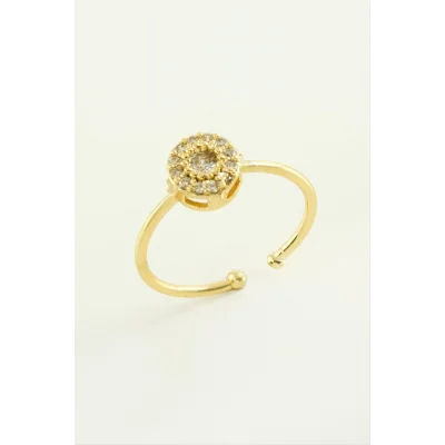  Yuvarlak Zirkon Taşlı Yüzük