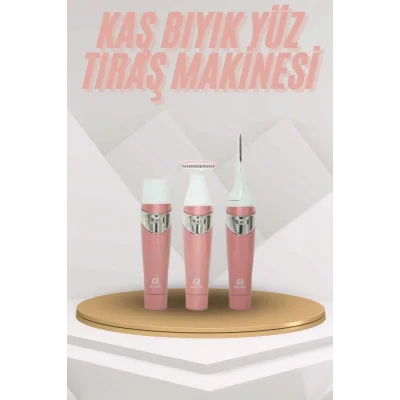  Yüz Kaş ve Tüm Vücut Epilasyon Aleti 3 Başlıklı Hassas Ciltlere Uygun Epilatör