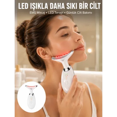 BUĞZ Yüz ve Boyun İçin LED Işık Terapili Bakım Cihazı Yeni Nesil
