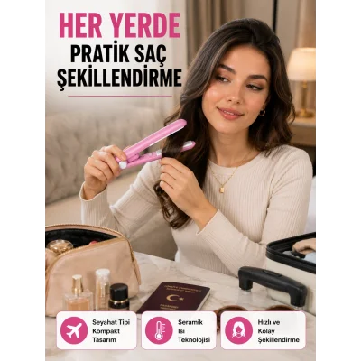 BUĞZ Yüzer Plakalı Kompakt Bukle Maşası – Elastik Tutuculu, Saç Dostu Profesyonel Tasarım Yeni Nesil