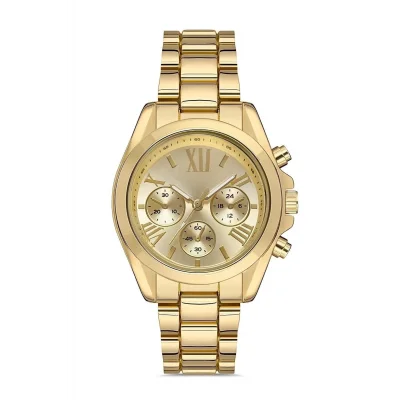  Zarif Ve Şık Özel Tasarım Roma Rakam Detaylı  Metal Bayan Kol Saati (gold)