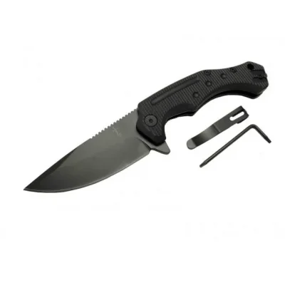 BUĞZ Zero Error 7-12 Black Çakı 22 Cm Manuel, Kemerlikli