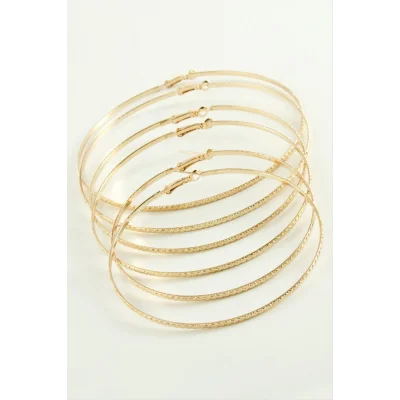  Zikzak Desenli Metal Halka Küpe 6 Adet