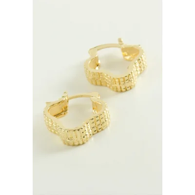  Zikzak Kilitli Halka Küpe