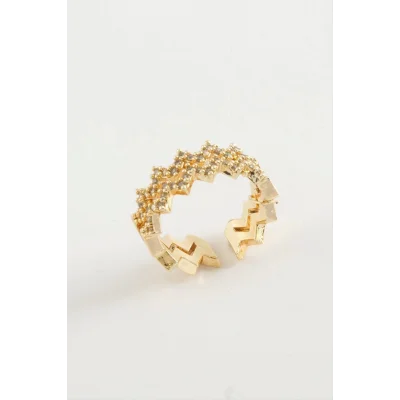  Zikzak Zirkon Taşlı Yüzük