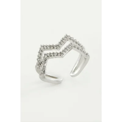  Zikzak Zirkon Taşlı Yüzük