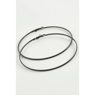  Zincir Desenli Metal Halka Küpe 8-9-10 cm